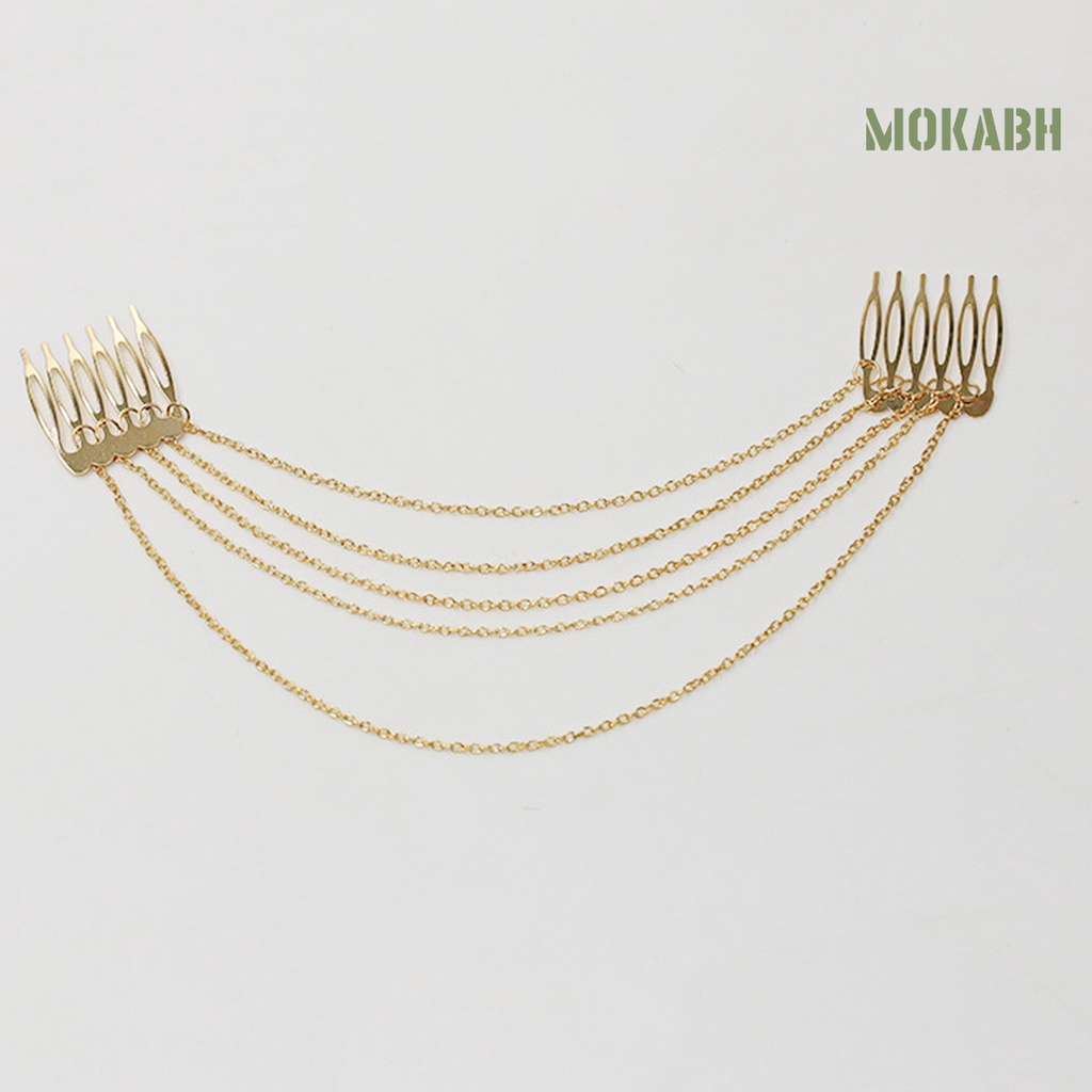 Lược Cài Tóc Bằng Hợp Kim Phối Dây Xích Tua Rua Thời Trang