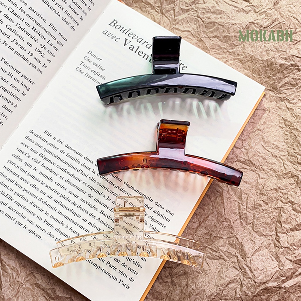 Kẹp Tóc Bằng Nhựa Màu Trơn Siêu Nhẹ Độ Bền Cao Thời Trang Cho Nữ