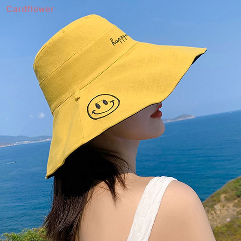 Mũ Tai Bèo Hai Mặt Họa Tiết Mặt Cười Phong Cách Hàn Quốc Thời Trang Mùa Hè Mới