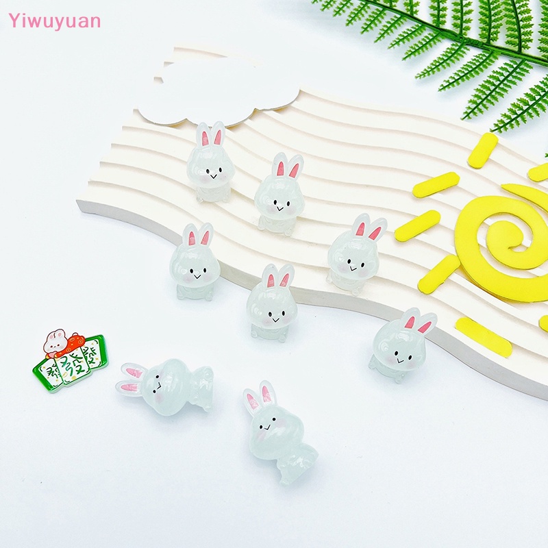 2 Thỏ Trắng Phát Sáng Trang Trí Tiểu Cảnh Mới