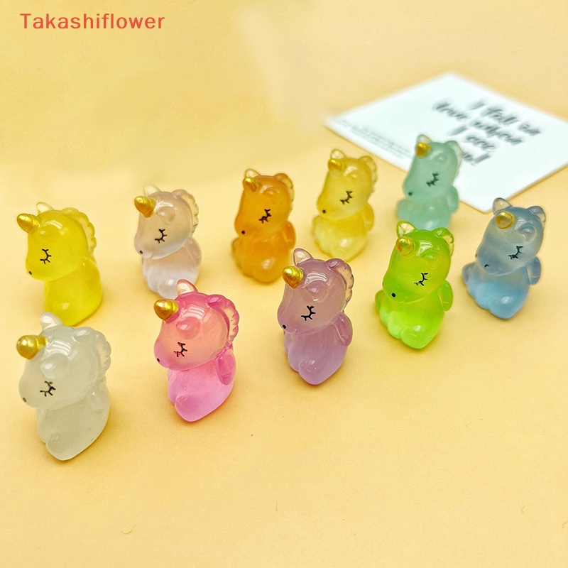 Set 2 Đồ trang trí Ngựa Takashiflower Bằng Nhựa Phát Quang Dễ Thương Trang Trí Tiểu Cảnh