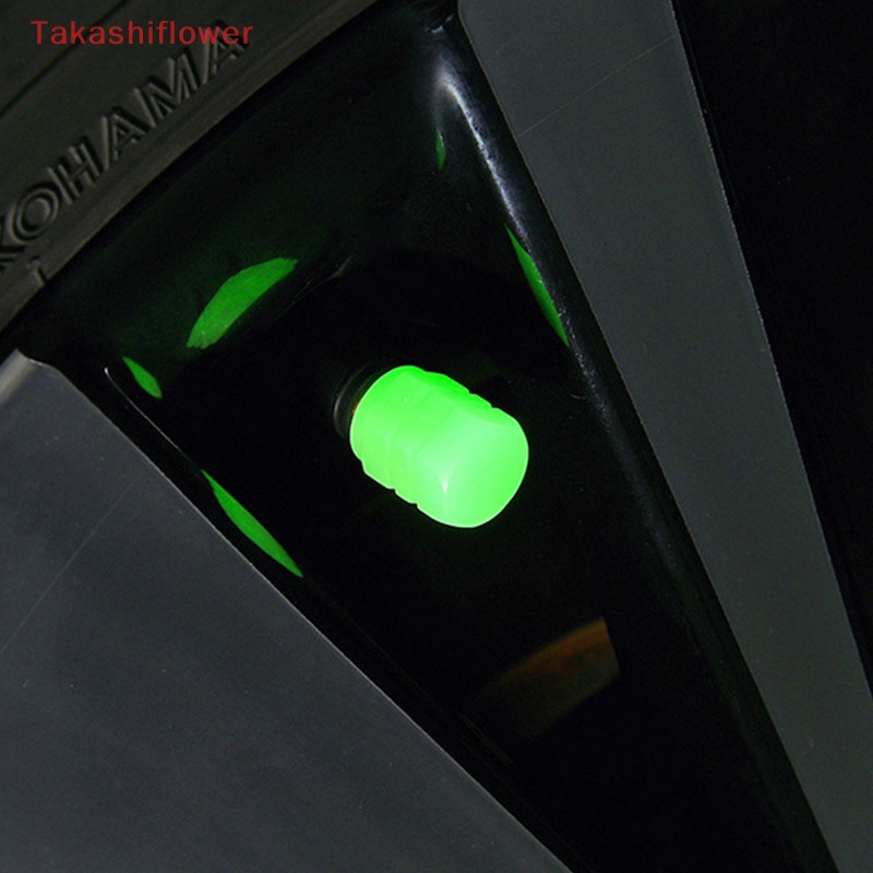 (Takashiflower) Nắp Van Bánh Xe Hơi / Xe Máy Phản Quang Chống Bụi Thông Dụng