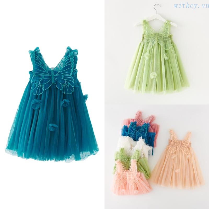 Đầm Xòe Dáng Dài Vải Tuyn Thời Trang Xuân Hè Xinh Xắn Cho Bé Gái