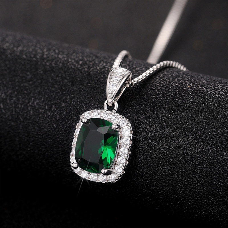 Vòng cổ Đính Đá Zircon Màu Trắng / Xanh Lá / Tím / Hồng Thiết Kế Đơn Giản Thanh Lịch Cho Nữ