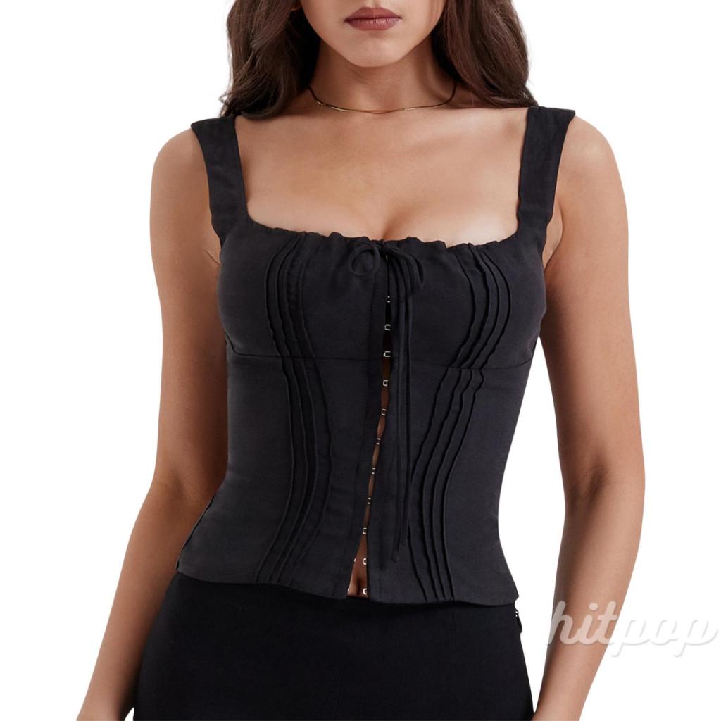 Áo Croptop Hai Dây Màu Sắc Trơn / Hoa Thời Trang Mùa Hè Cho Nữ