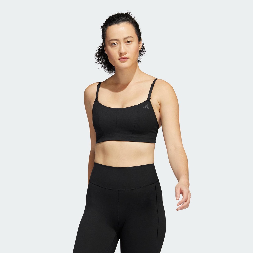 adidas Tập luyện Áo Bra Light Support Yoga Studio Nữ Đen HE9058