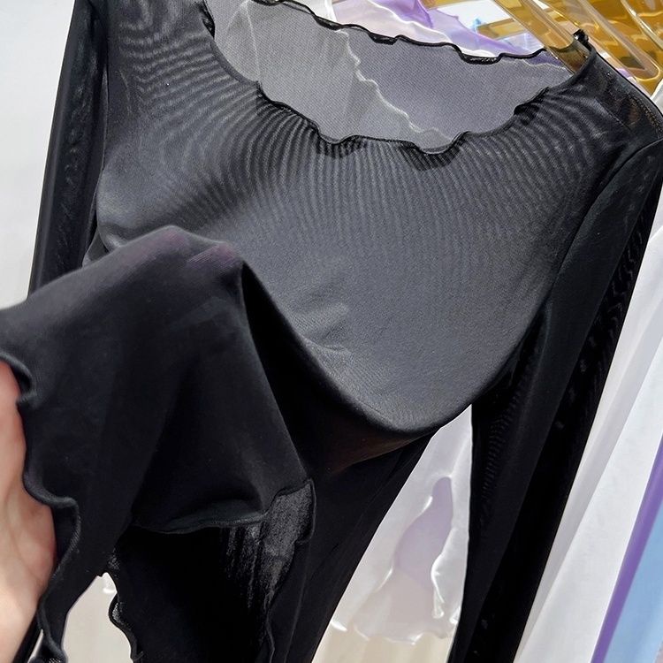 Áo Thun Tay Dài Chống Nắng Vải Lụa Lạnh Xuyên Thấu Gợi Cảm Thời Trang Mùa Hè Cho Nữ