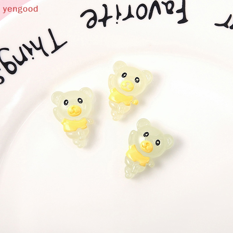 Set 2 Mô Hình Gấu Nhảy Múa Bằng Nhựa Resin Phát Sáng DIY Hoạt Hình