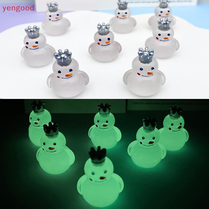 1 Mô Hình Người Tuyết Mini Bằng Nhựa Phát Quang Trang Trí Bảng Điều Khiển Xe Hơi