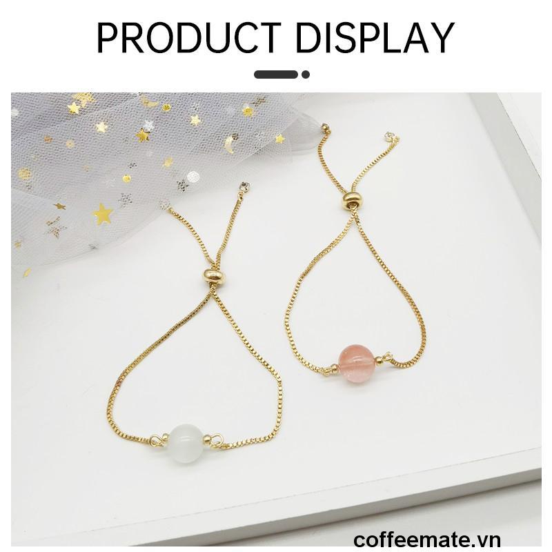 【coffeemate】⚡ Vòng đeo tay có thể điều chỉnh bằng opal có thể kéo được cá nhân hóa Vòng tay pha lê ngọt ngào kiểu cổ điển đơn giản