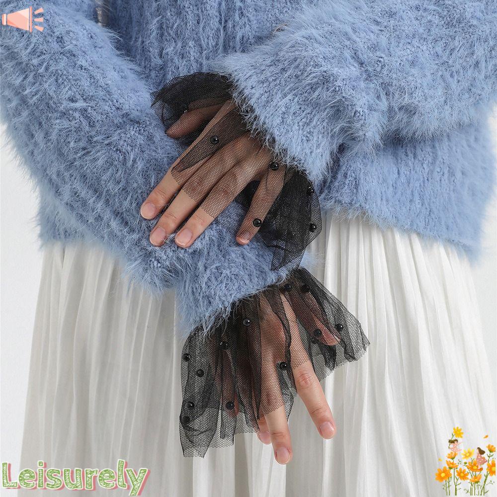 1 Cặp Áo Lưới Ren Cổ Tay Có Thể Tháo Rời Ấm Áp Thời Trang