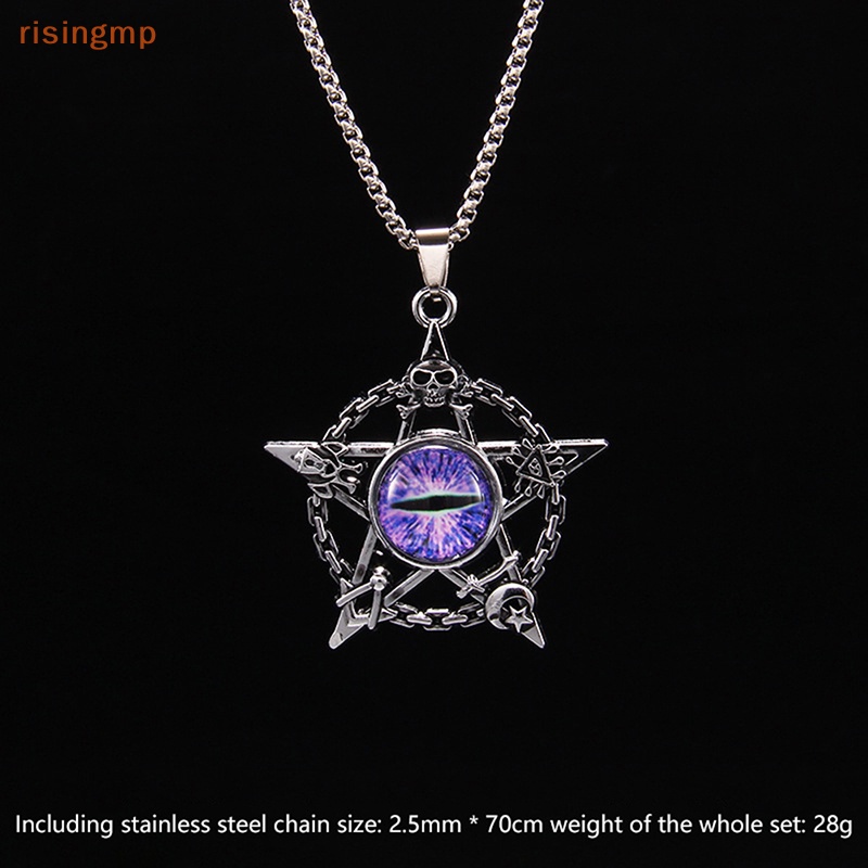 [risingmp] Vòng cổ Mặt Hình Đầu Lâu Bằng Thép Không Gỉ Phong Cách Hip Hop Cổ Điển Cho Nam Và Nữ