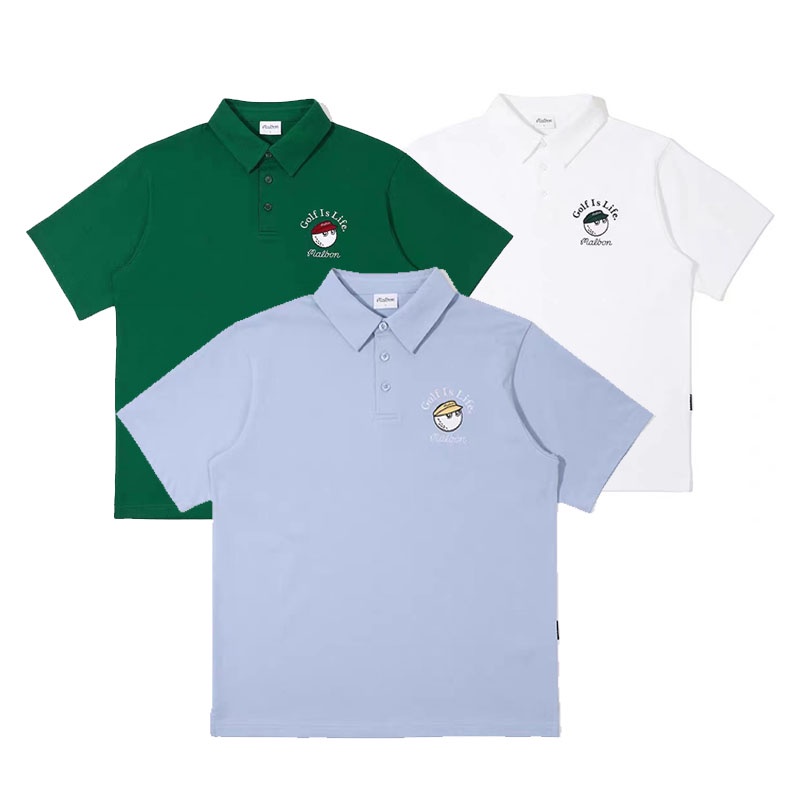 Áo Thun Thể Thao Đánh golf Tay Ngắn Cổ Bẻ MALBON Phong Cách Hàn Quốc Mới Cho Nam