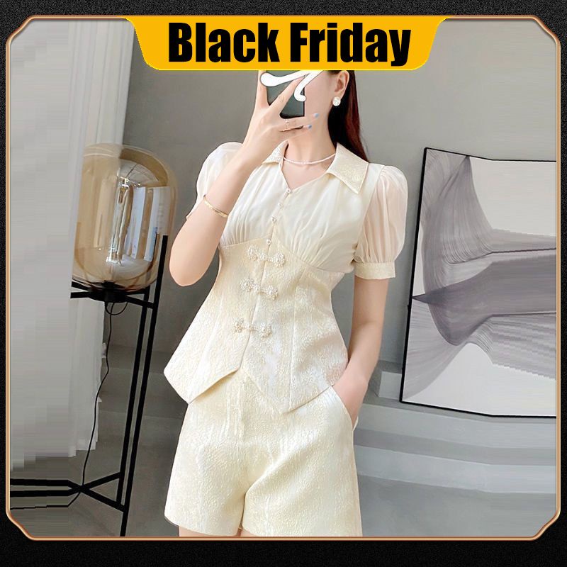 Yujie Bộ Đồ Hai Mảnh Cao Cấp Thiết Kế Nhỏ Gọn Phong Cách Đường Phố Thời Trang Mùa Hè 2023