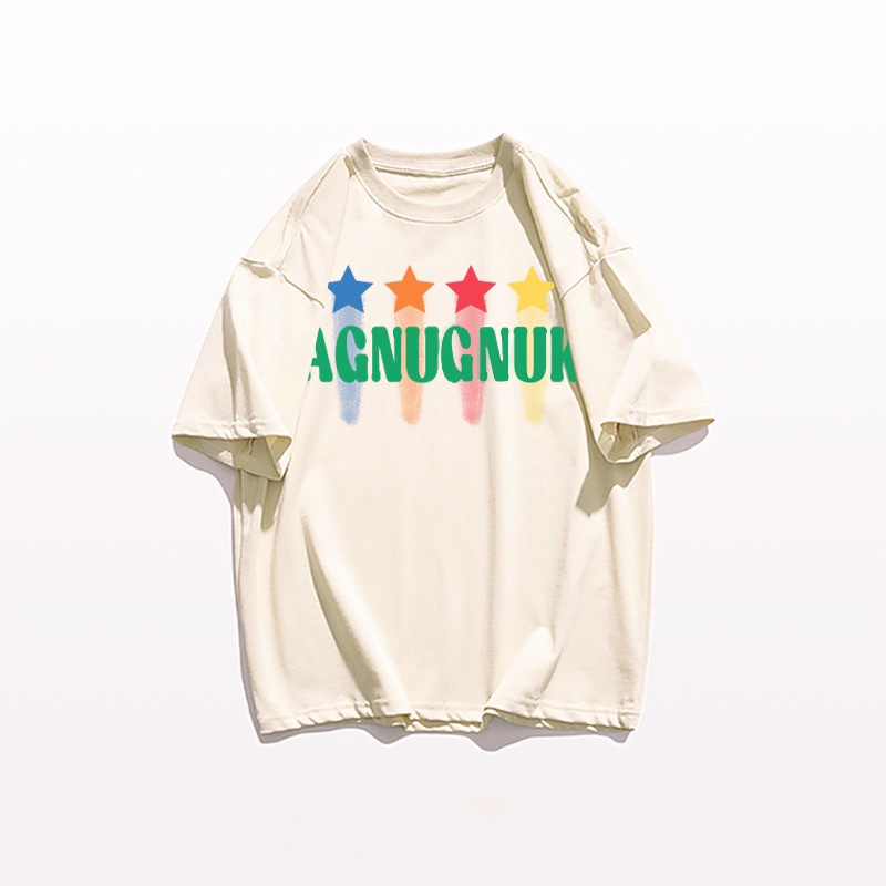 Áo thun NRVP 100% cotton tay ngắn cổ tròn in họa tiết phong cách Hàn Quốc cho nữ