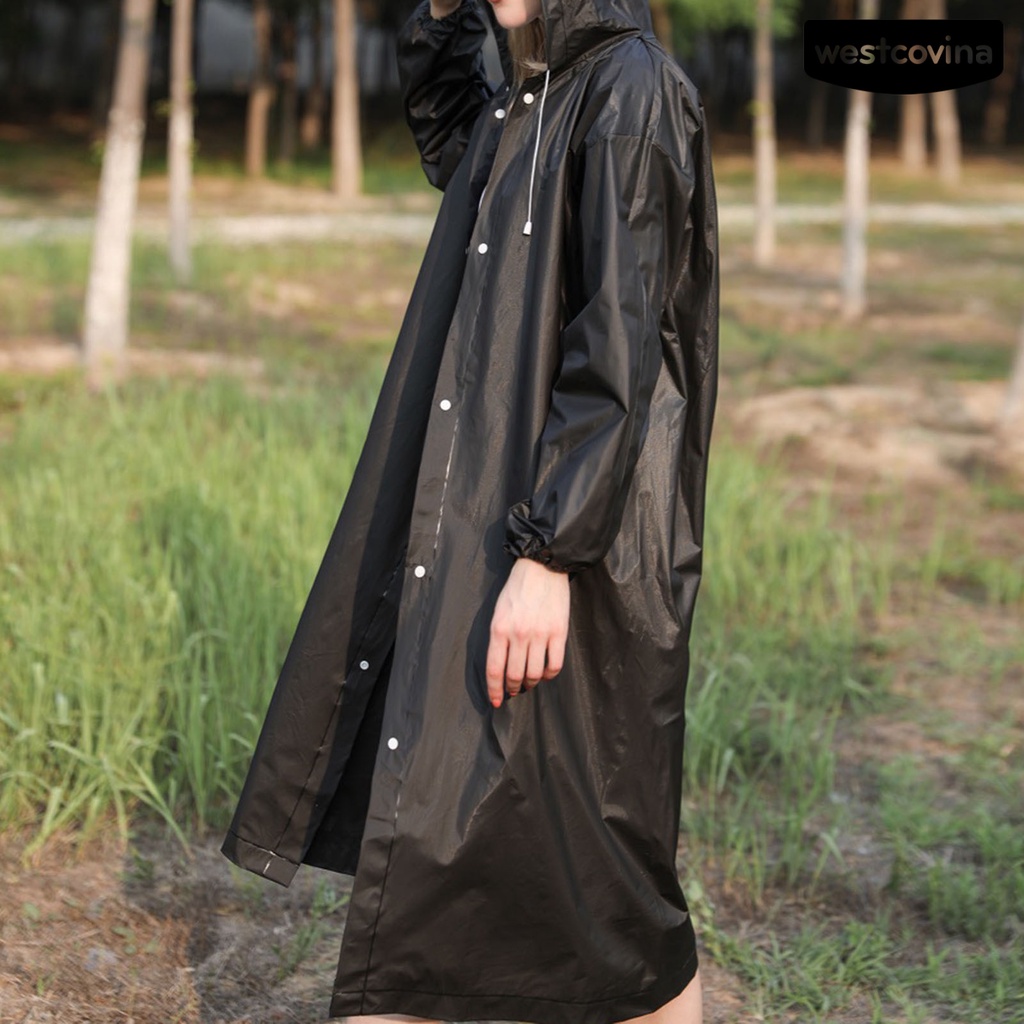 [COD]☁Áo Mưa Dáng Dài Có Mũ Trùm Tiện Lợi Dành Cho Nam Nữ