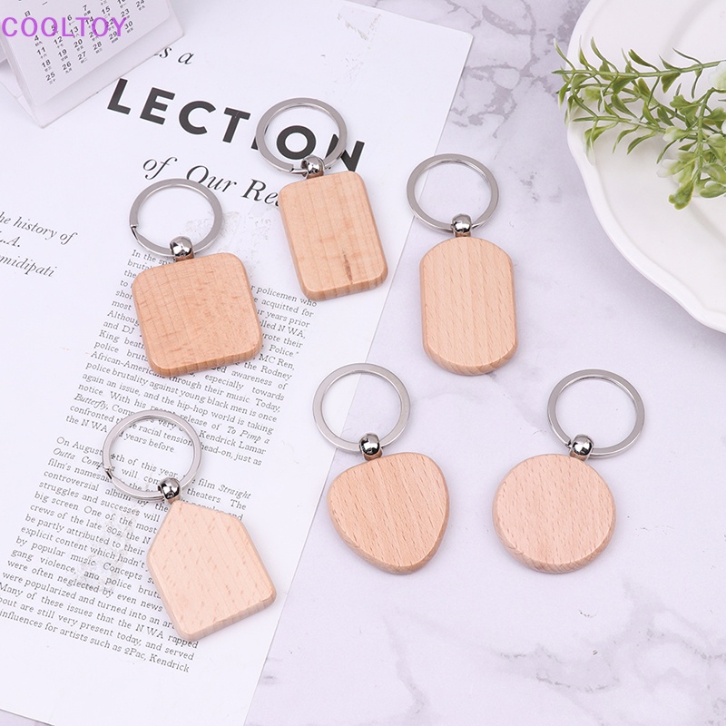 Set 2 Móc Khóa Thẻ ID DIY Bằng Gỗ Cá Nhân DIY