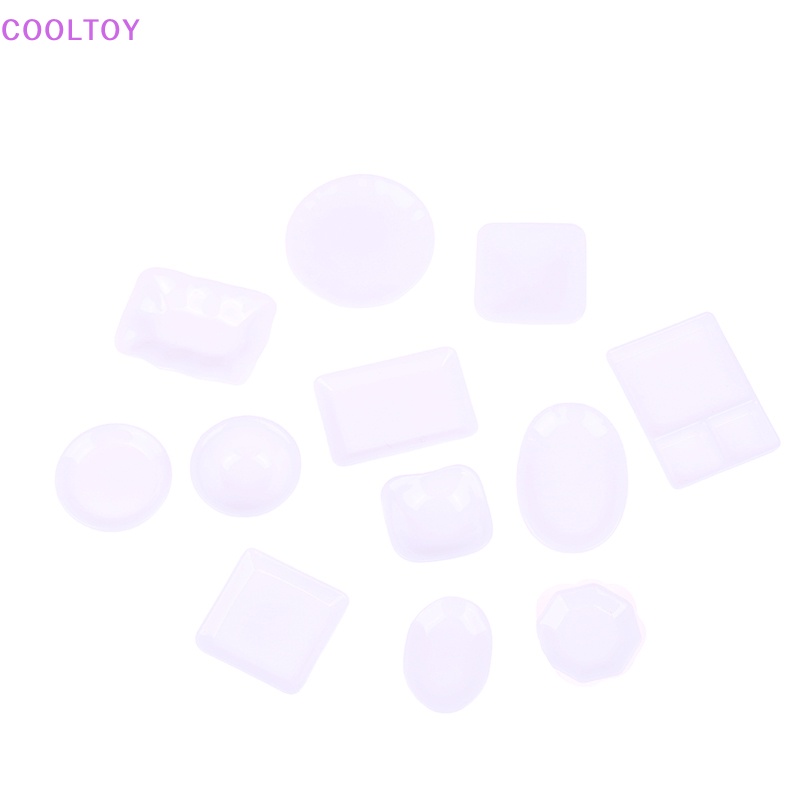 Cooltoy Set 12 Khay Đựng Thức Ăn Mini Màu Trắng Trang Trí Nhà Búp Bê