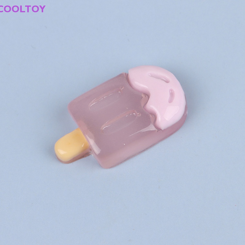 Cooltoy Set 2 Cây Kem Kẹo Mút Mini Bằng Resin Phát Sáng Màu Sắc Ngọt Ngào Dễ Thương Trang Trí Thủ Công DIY Quà Tặng Bán Chạy