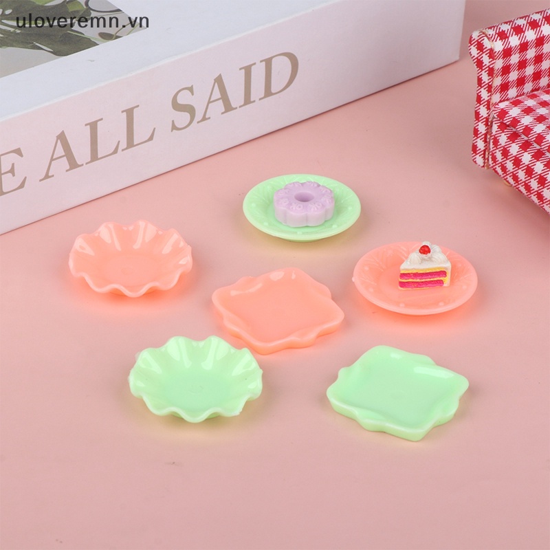 Set 3 Đĩa Tròn / Vuông Bằng Ren Trang Trí Nhà Búp Bê 1: 6