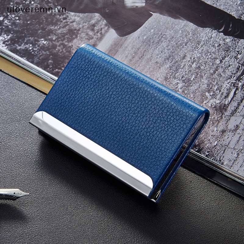 Ví Da PU Đựng Thẻ Tín Dụng / Danh Thiếp Sức Chứa Lớn Bằng Thép Không Gỉ