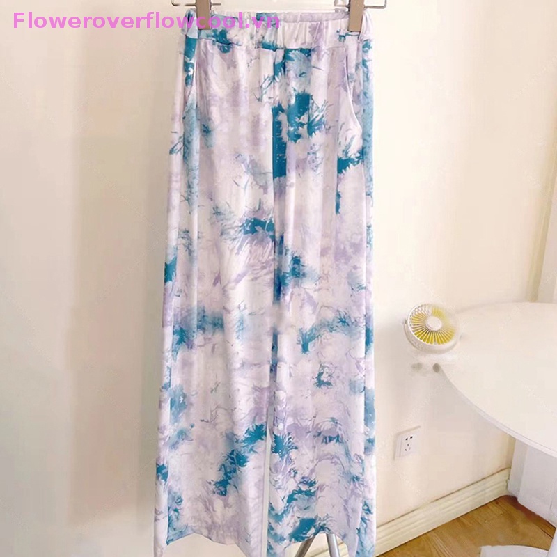 Quần Dài Ống Rộng Lưng Cao Nhuộm Màu Thời Trang Xuân Hè Cho Nữ y2k
