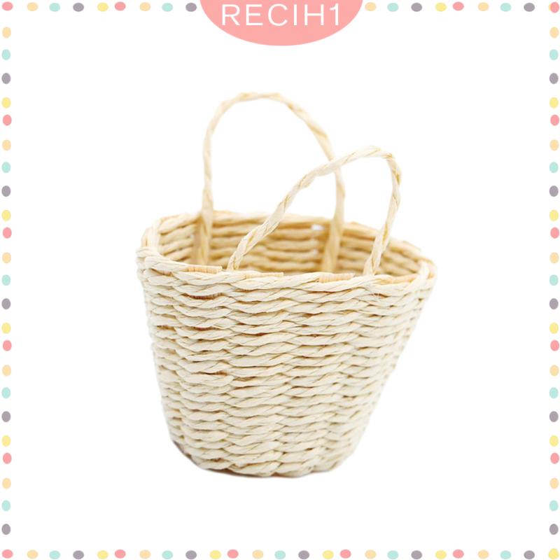 Giỏ Đựng Thức Ăn Rau Củ Quả Mini Bện Thủ Công Trang Trí Tiểu Cảnh / Nhà Búp Bê / Tiểu Cảnh Tỉ Lệ 1: 12