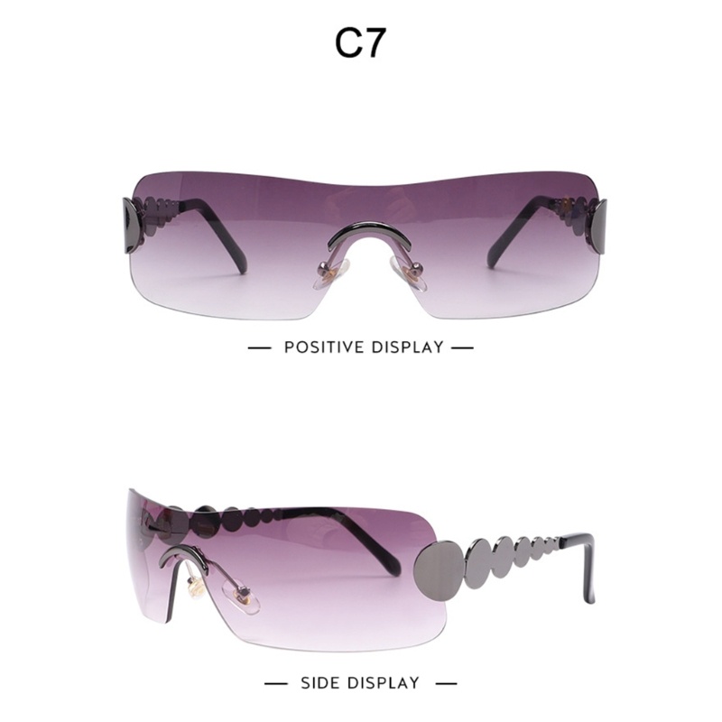 Kính Râm y2k Không Gọng Kiểu Dáng Thể Thao