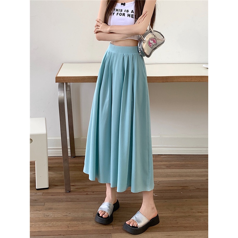 Chân Váy Chữ A Lưng Cao Xếp Ly Cỡ Lớn Thời Trang Mùa Hè Mới Cho Nữ