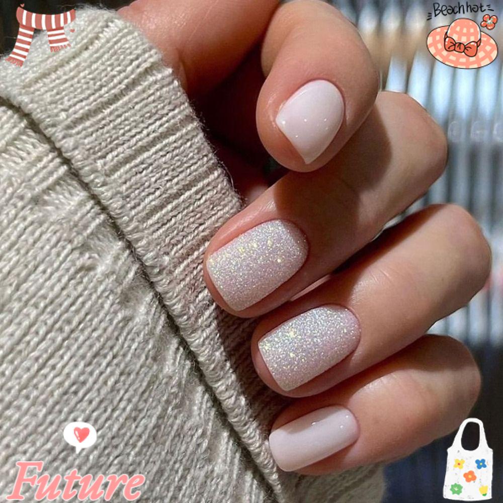 Bộ 24 Móng Tay Giả Hình Oval Che Phủ Toàn Diện Tháo Rời Được