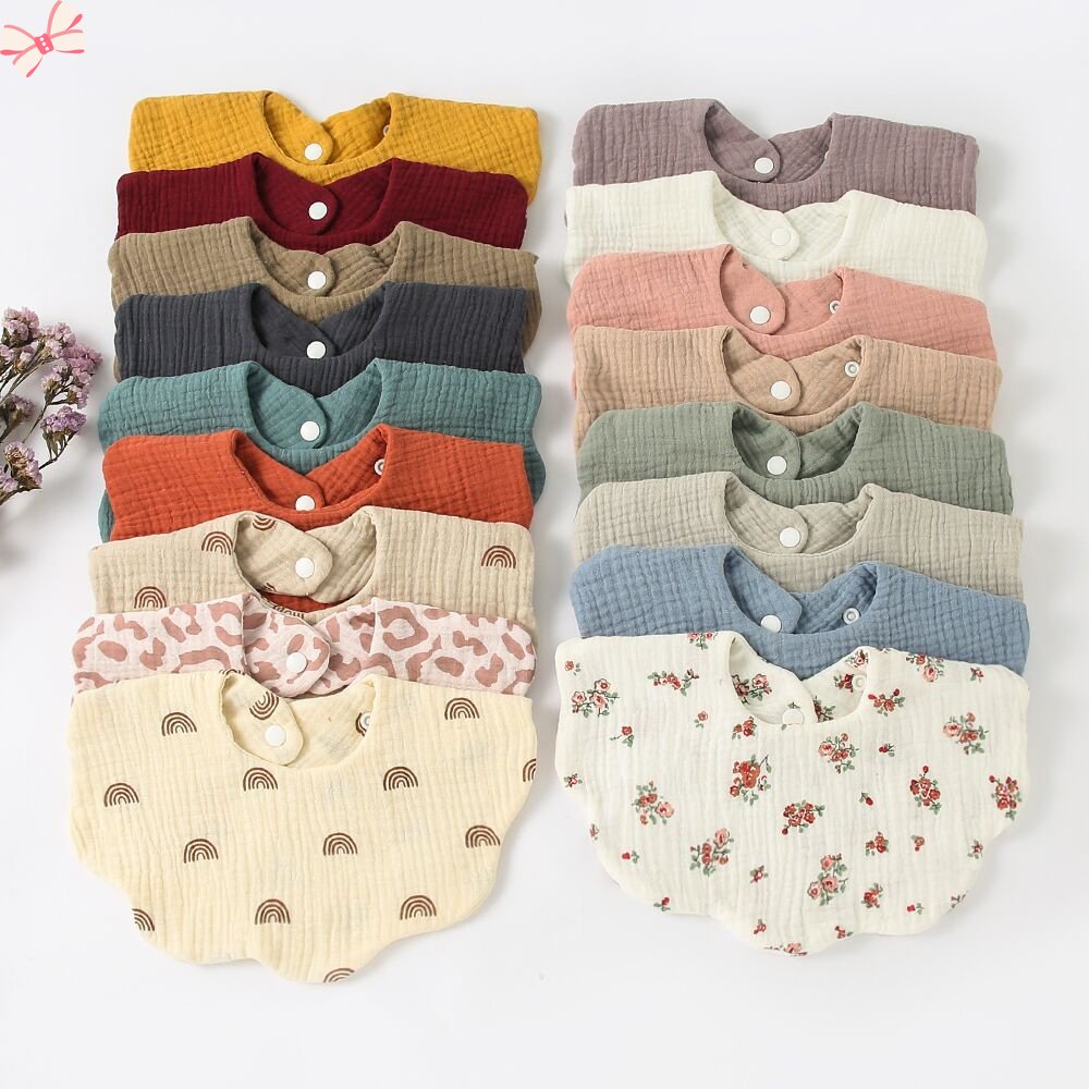 Yếm Ăn Cotton In Họa Tiết Xinh Xắn Dành Cho Bé