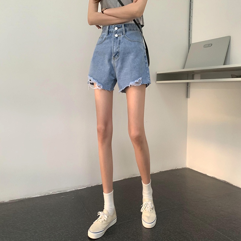 NZN Quần Short denim Lưng Cao Ống Rộng Thời Trang Mùa Hè Mới Cho Nữ