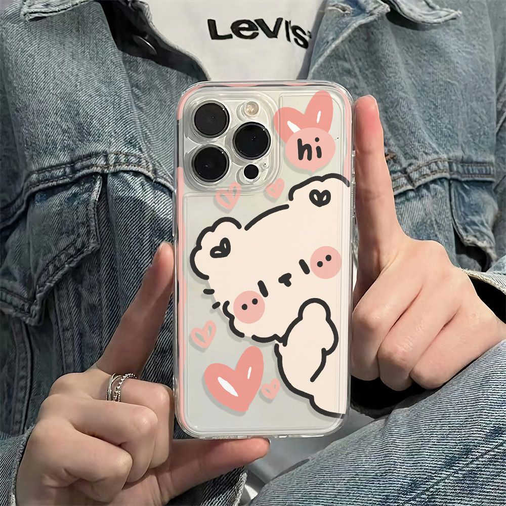 ✅Ốp Điện Thoại Mềm Chống Sốc In Hình Gấu 6In13 Phong Cách Đơn Giản Cho Apple 78max14pro iPhone12plus 11