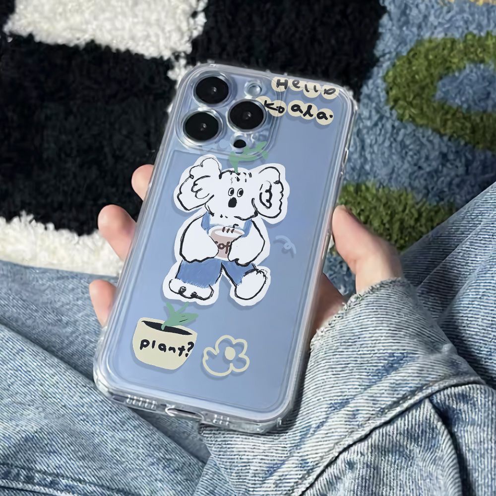 ✅Ốp Điện Thoại Dẻo Họa Tiết Gấu Koala Dễ Thương Chống Sốc Cho iPhone12plus 14pro 6Inmax7811 13