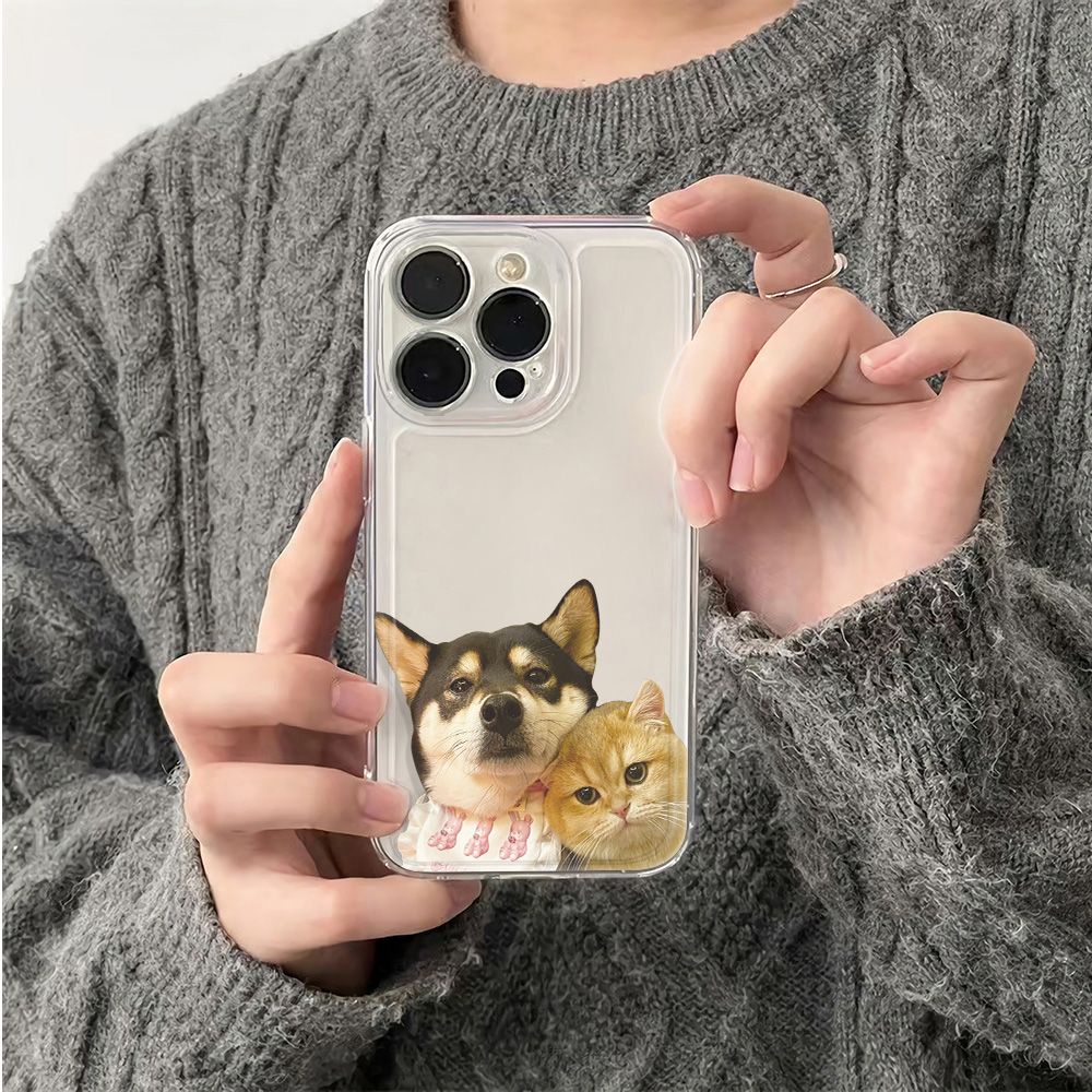 ✅Ốp Điện Thoại Mềm Chống Sốc In Hình Chó / Mèo Đơn Giản Cho Iphone Plus 13 14 Pro 11 Max 78 12 6In ILS0
