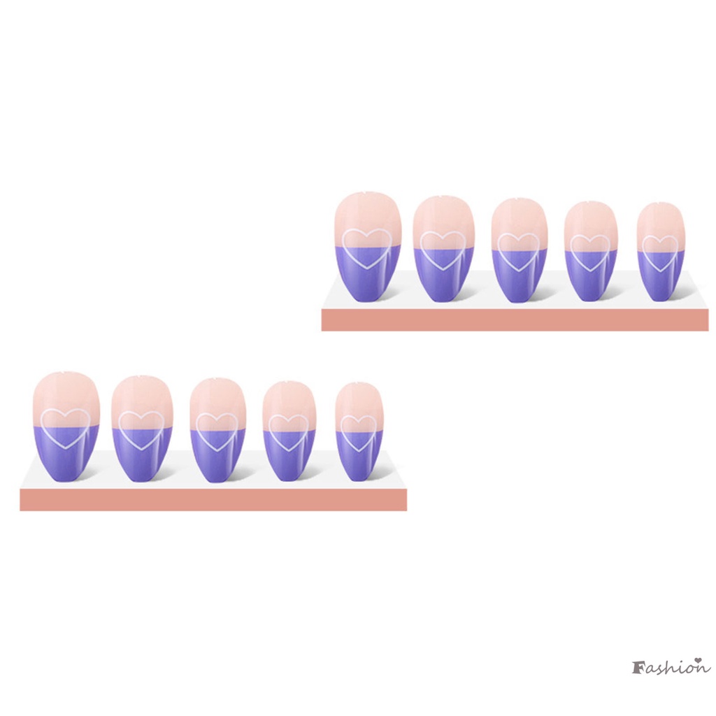 Móng Tay Giả Màu Hồng &amp; Tím Thoải Mái Mặc Thoải Mái