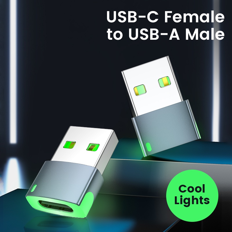 Đầu Chuyển Đổi USB A Sang Type C OTG Có Đèn LED