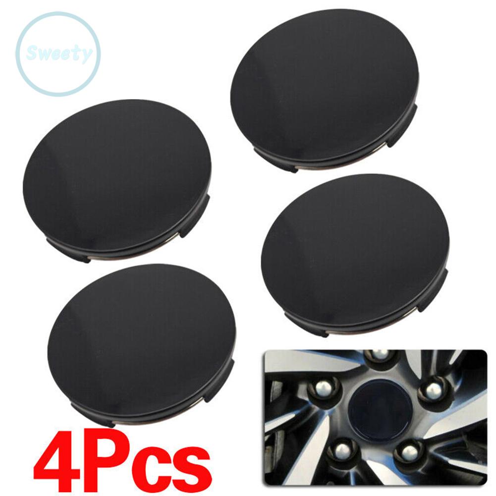Set 4 Nắp Đậy Trục Bánh Xe Hơi 59mm / 65mm Bằng ABS Màu Đen Chuyên Dụng