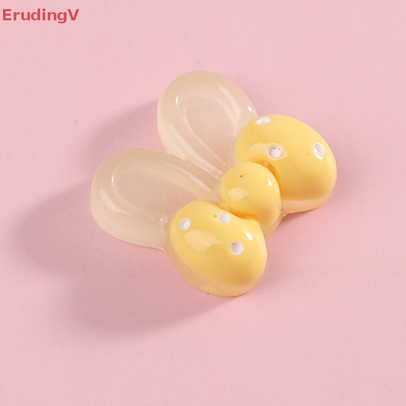 Set 10 Phụ Kiện Trang Trí Hình Tai Nơ Bằng Nhựa Resin Kích Thước 21 * 19mm DIY