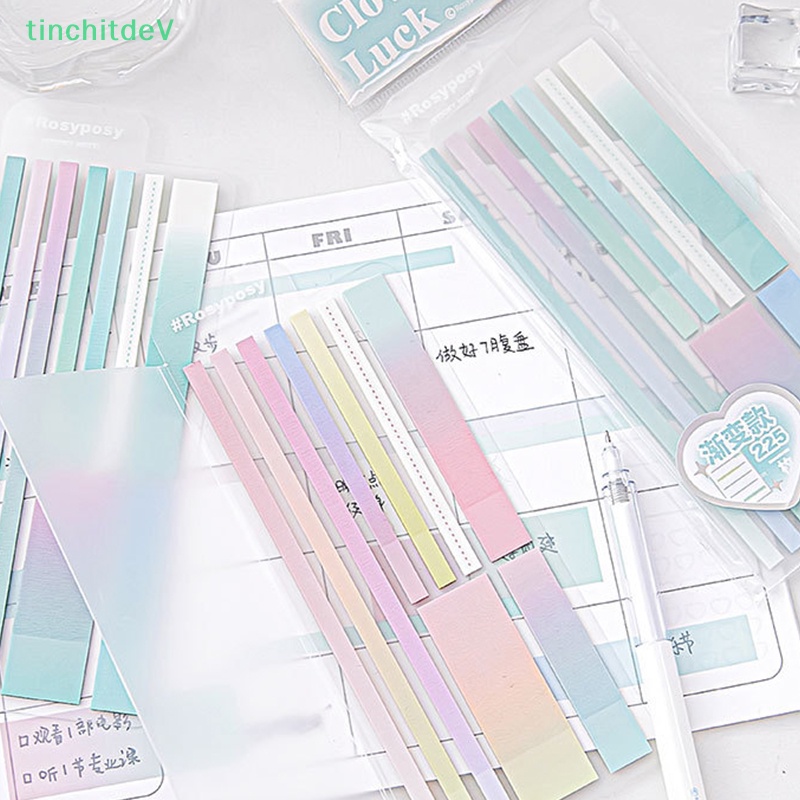 [TinchitdeV] Set 225 Tờ Giấy Ghi Chú Dính Trong Suốt Nhiều Màu Sắc Gradient Đáng Yêu Cho Học Sinh [Mới]