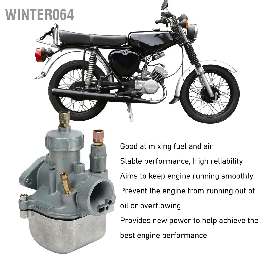 Winter064 Bộ chế hòa khí xe máy 16N1‑11 Thay thế Carb kim loại cho Simson S50 S51 S60 và S70