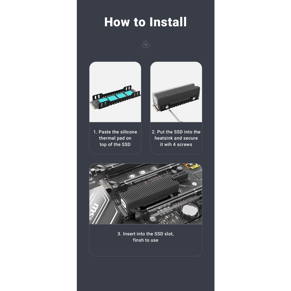 Tản Nhiệt Hợp Kim Nhôm JEYI M.2 SSD Cho M2 NVME NGFF SSD