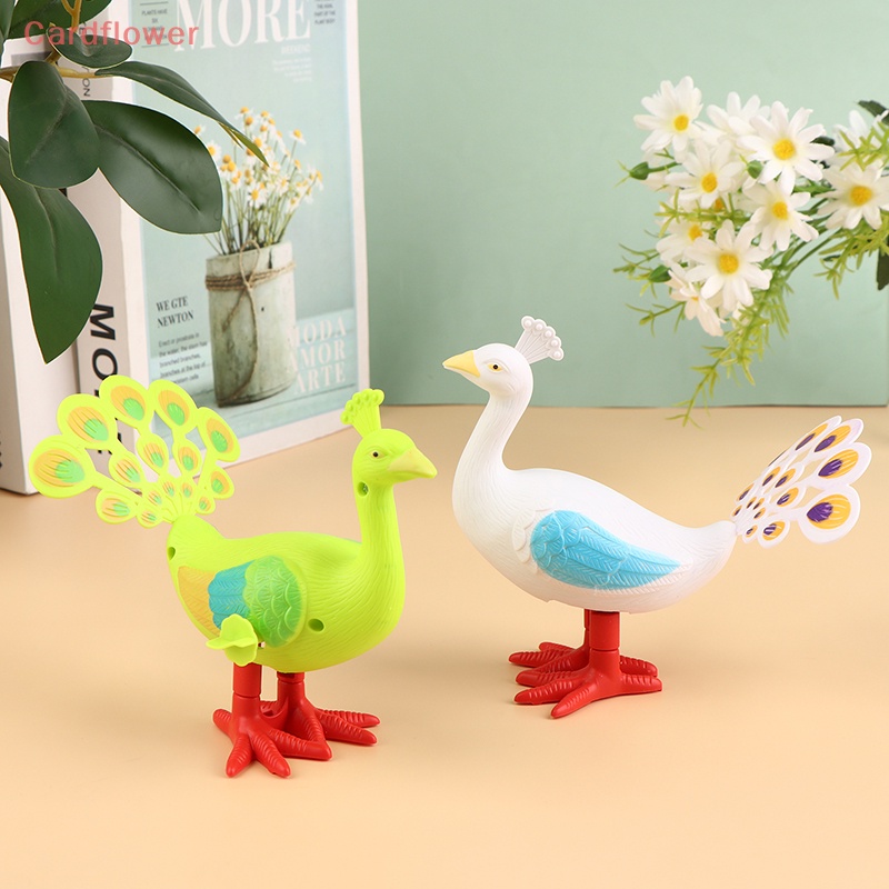 &lt; Cardflower &gt; Đồ Chơi Lên Dây Cót Hình Chim Công Hoạt Hình Dễ Thương Cho Trẻ Em