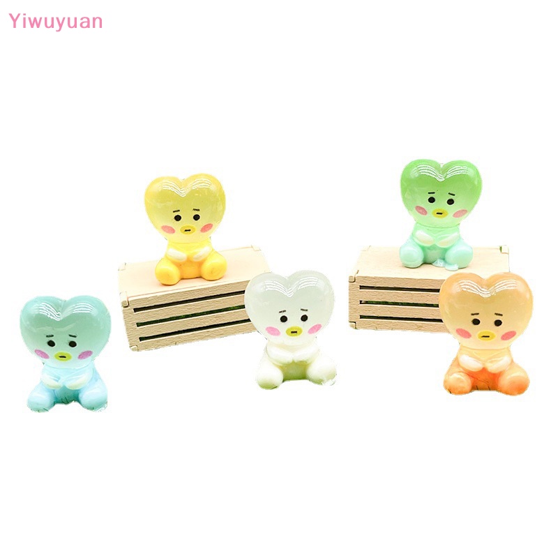 < Yiwuyuan > Bộ 2 Kẹp Tóc Hình Trái Tim Người Ngoài Hành Tinh Bằng Resin Phát Quang Dễ Thương Trang Trí Xe Hơi DIY Mới