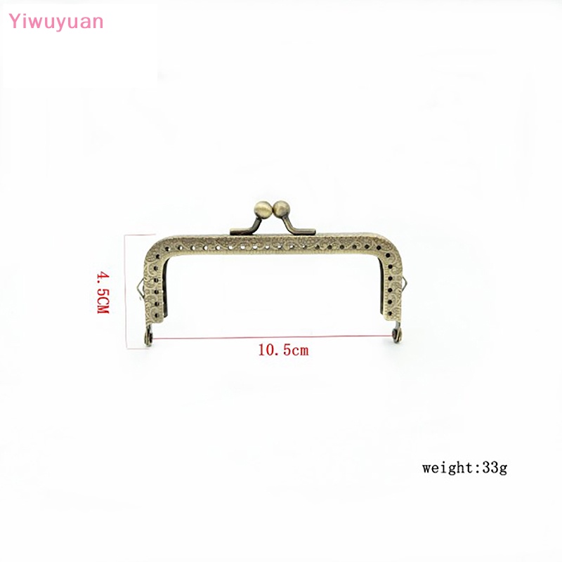 1 Khung Kẹp Khóa Túi Xách Hình Vuông Bằng Kim Loại Bóng Bạc DIY Mới