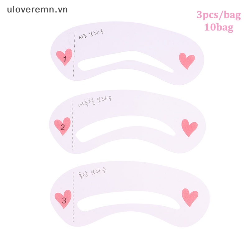 Uloveremn Set 10 Túi 3 Phong Cách Khuôn Vẽ Lông Mày Có Thể Tái Sử Dụng