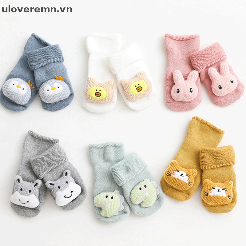 Tất Nhung Dày Chống Trượt Họa Tiết Hoạt Hình Cho Bé