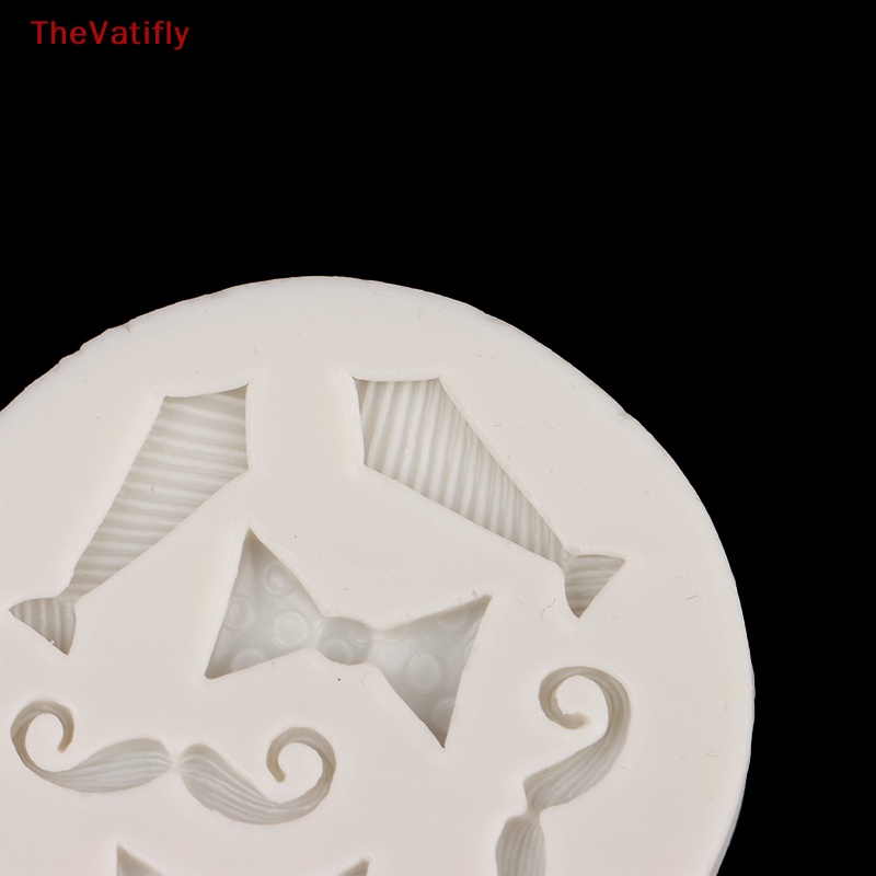 1 Khuôn Silicone Làm Bánh Cupcake Hình Râu Nơ DIY