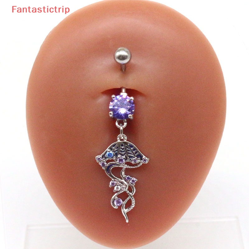 [Fantastictrip] Khuyên Rốn Bằng Thép Không Gỉ Hình Sứa Giấc Mơ Lấp Lánh Thời Trang Đẹp Mắt Mới