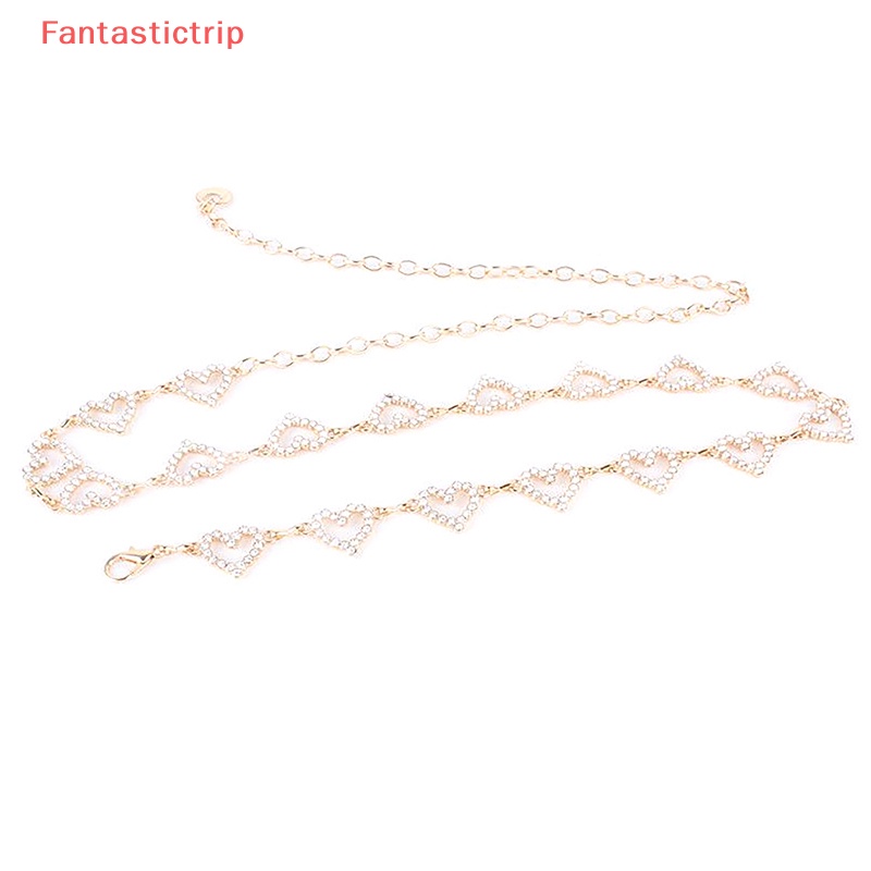 Thắt Lưng Chuỗi Xích Đính Đá Hình Trái Tim Đơn Giản Thời Trang Cho Nữ